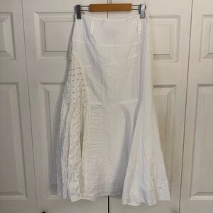 Linea Domani Elegant White Art to Wear Whimsical Skirt 4